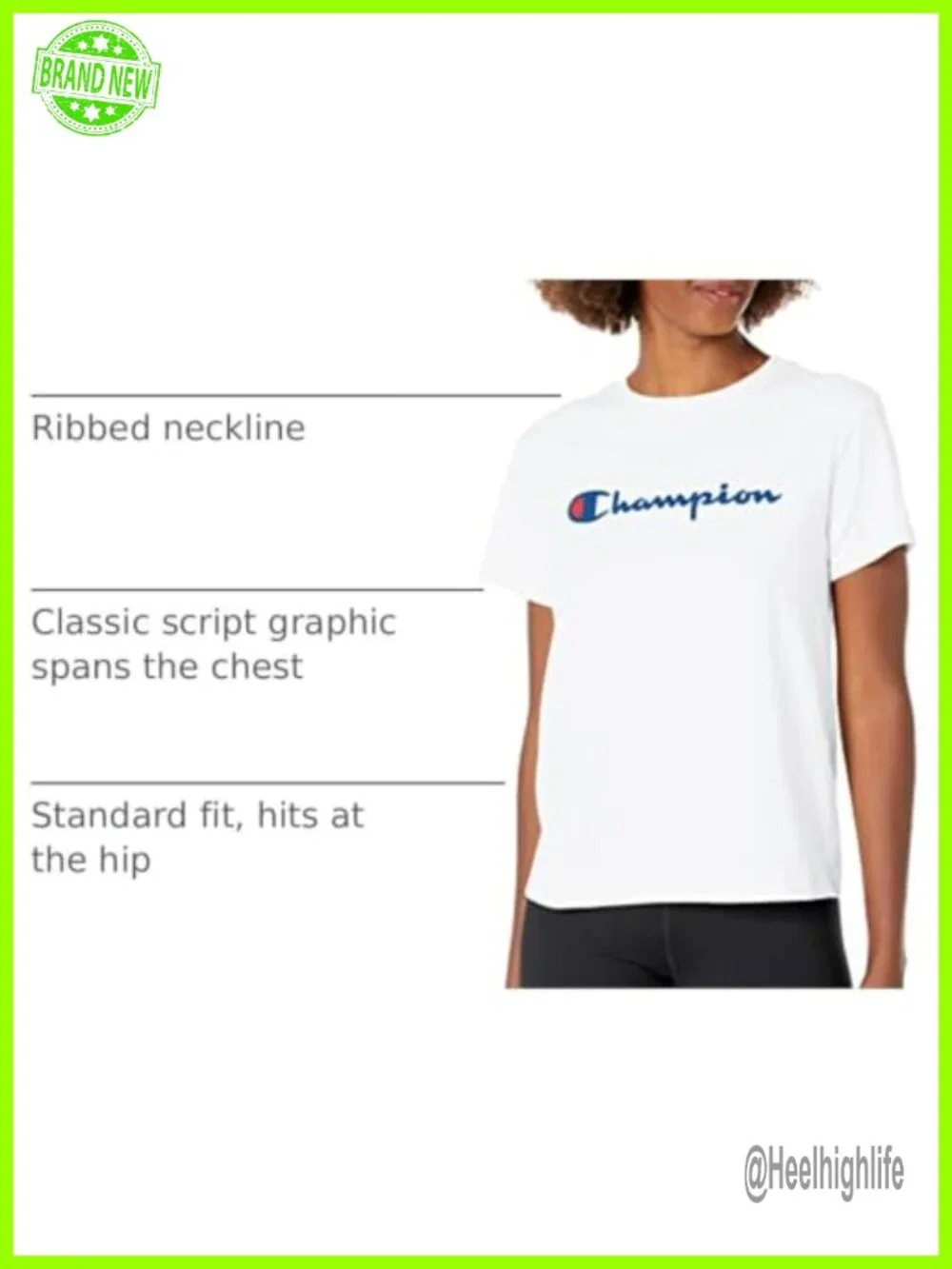 Champion Womens Standard Fit Graphic T-Shirt Crew Neck Short Sleeve Casual